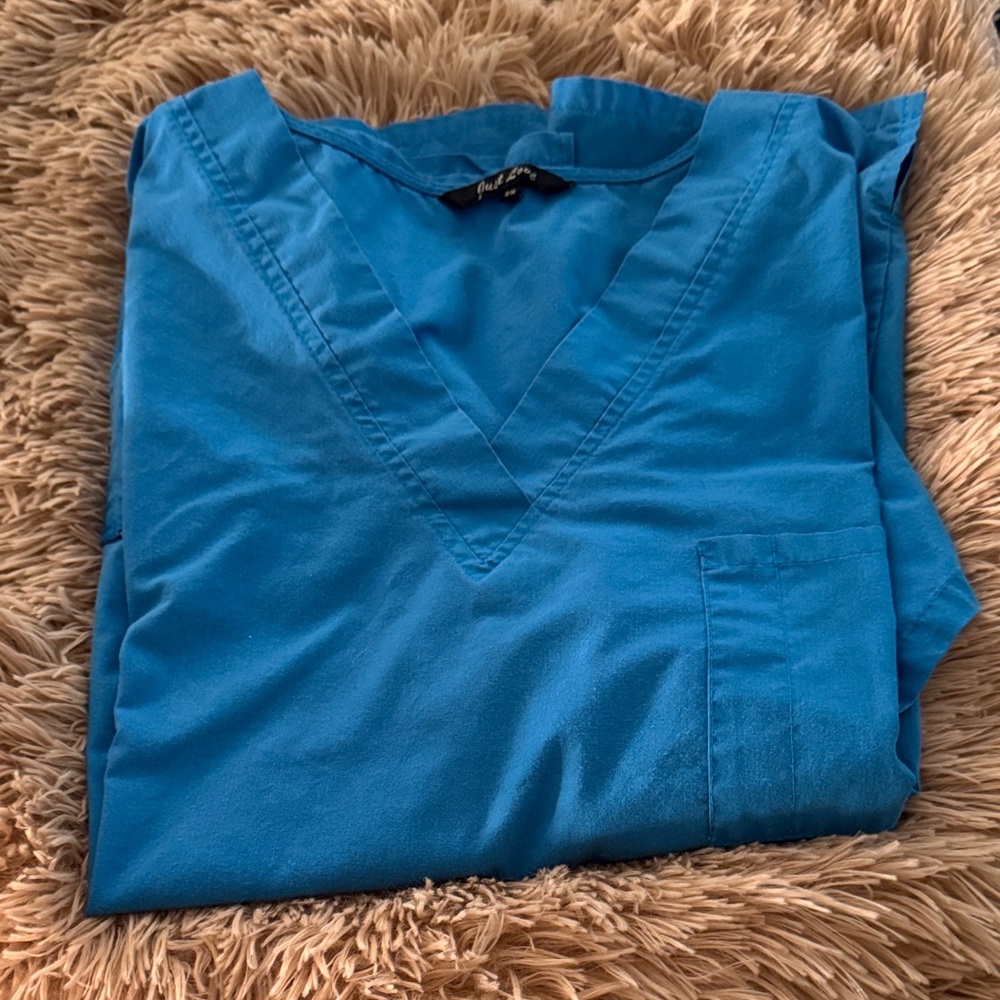 Blue V-Neck Scrub Top & matching pants
